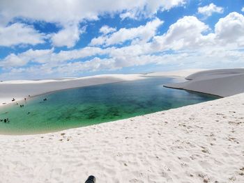 Scenic view of beach against sky