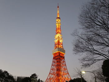 Low angle view of tower against sky