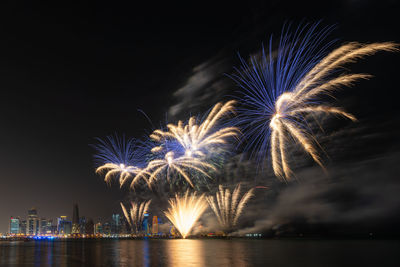 Beautiful fireworks in the doha corniche, qatar.