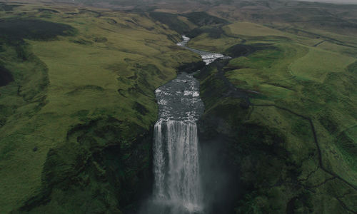 Scenic view of waterfall