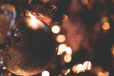 Close-up of illuminated christmas lights