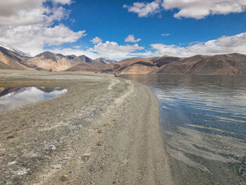 Scenic view of land against sky