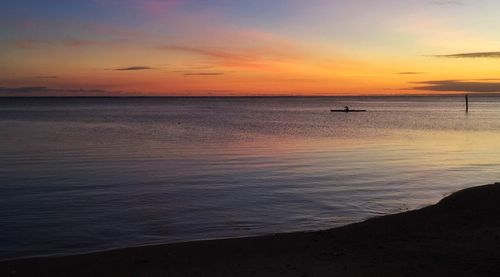 Scenic view of sea at sunset