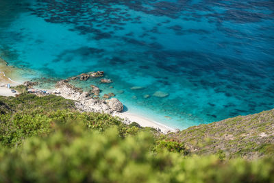 High angle view of beach