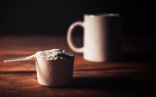 Close-up view of drink against black background