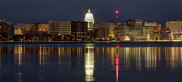 Illuminated city at night