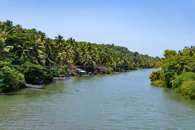Scenic view of river against clear sky