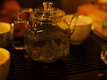 Close-up of drink in glass on table