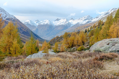 Scenic view of mountains against sky