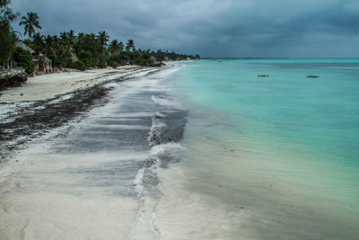 Scenic view of beach against sky