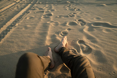 Low section of people on beach