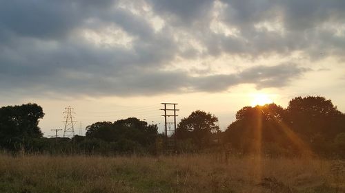 Scenic view of landscape against sky at sunset