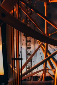 Close-up of suspension bridge