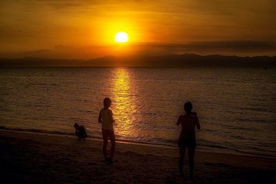 Scenic view of sunset over sea