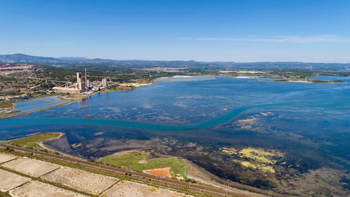 High angle view of city