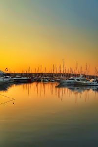 Scenic view of sea at sunset