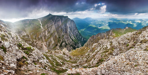 Panoramic view of mountains against sky