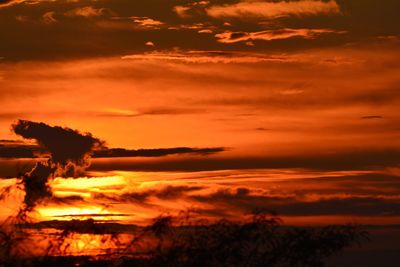 Scenic view of dramatic sky during sunset