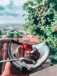 High angle view of food