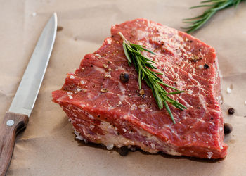 Close-up of raw red meat
