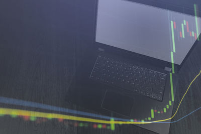 Close-up of computer keyboard on table