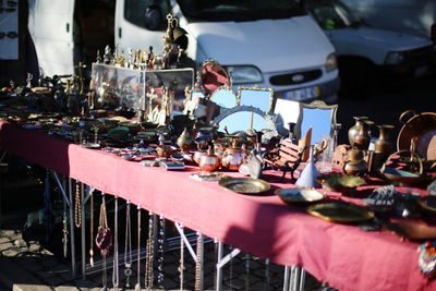 People at market stall