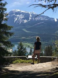 Rear view of woman looking at view