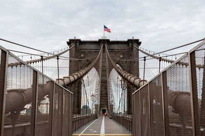 Bridge against sky in city