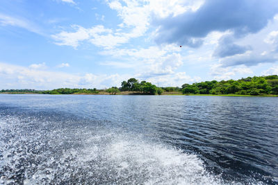 Scenic view of river against sky