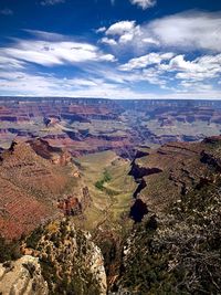 Scenic view of dramatic landscape against sky