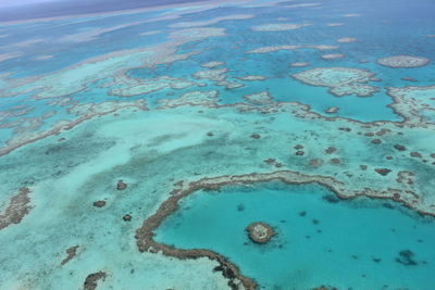 High angle view of barrier reef