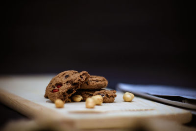 Close-up of cookies on table