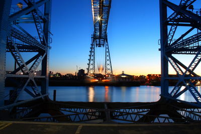 View of bridge against blue sky