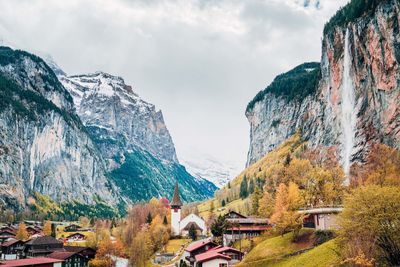 Panoramic view of mountains against sky