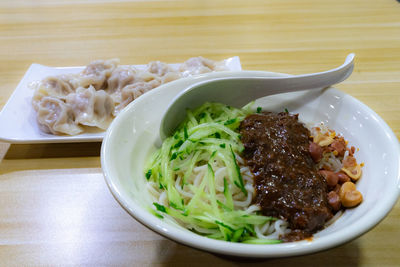 Close-up of meal served in bowl