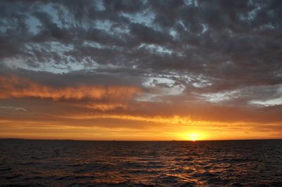 Dramatic sky over calm sea