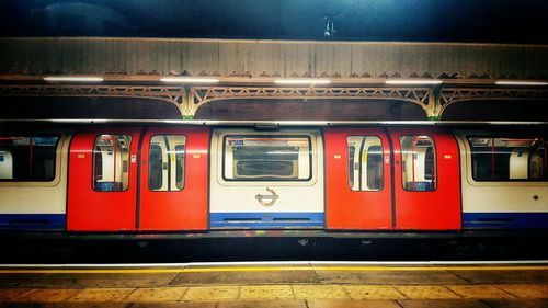 Train at railroad station platform