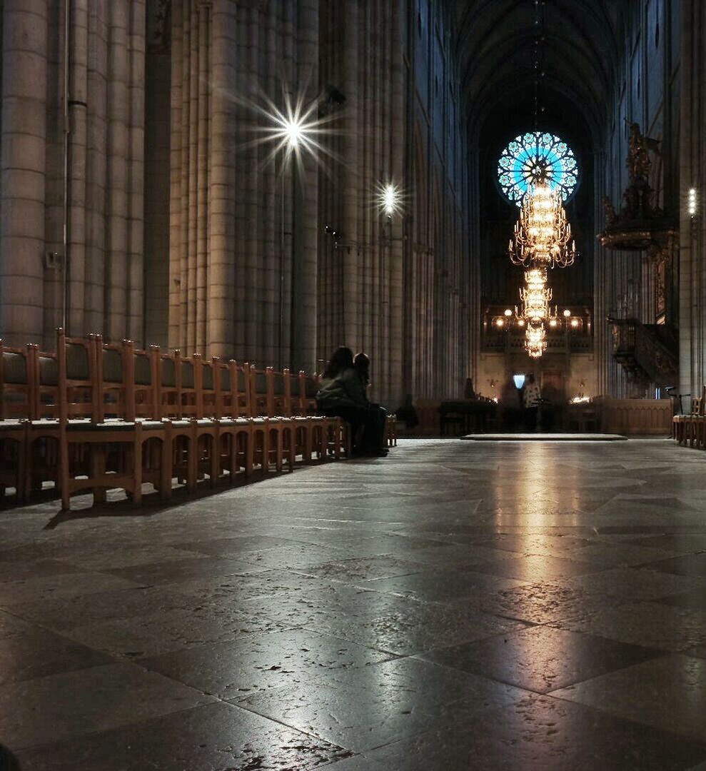 indoors, place of worship, architecture, religion, built structure, church, spirituality, arch, illuminated, architectural column, cathedral, flooring, famous place, incidental people, travel destinations, lighting equipment, building exterior, islam