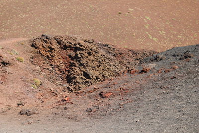 Aerial view of volcanic landscape