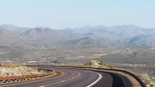 Scenic view of mountains against clear sky