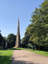 View of sheffield cholera monument against clear sky