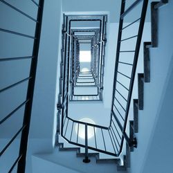 Directly below view of hotel staircase