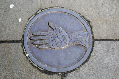 Close-up of manhole