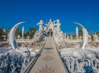 Panoramic shot of sculpture against clear blue sky