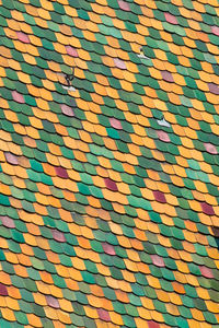 Full frame shot of multi colored roof
