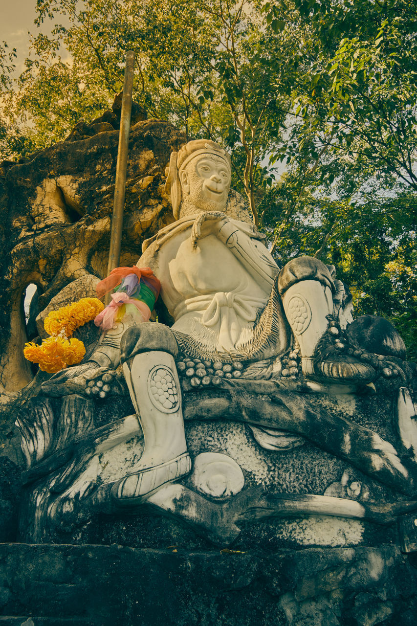 STATUE OF ANGEL AND PLANTS