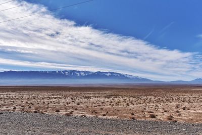 Scenic view of desert against sky