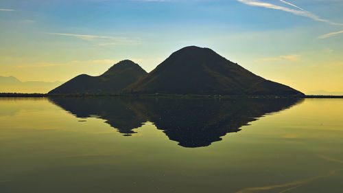 Reflection of mountain in lake