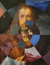 Portrait of woman with reflection on glass