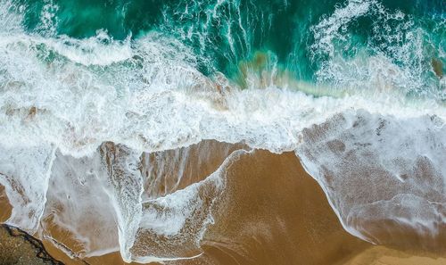 High angle view of beach and sea